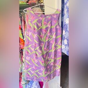 Lilly Pulitzer White Label Purple and Green Floral Dress. Size L
